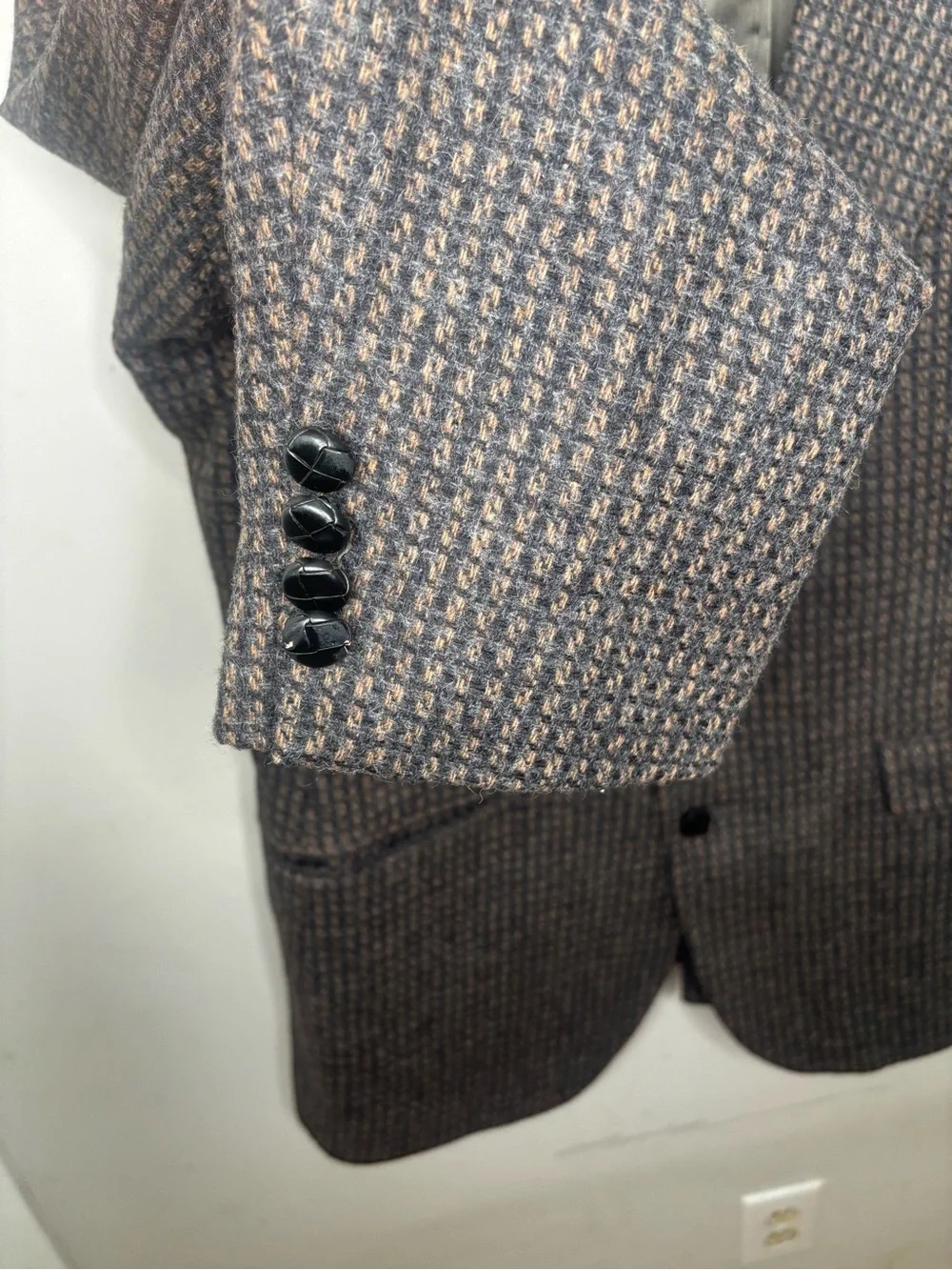 Stanely Blacker Vintage Tweed Men's Brown Patterned Blazer Size 44L